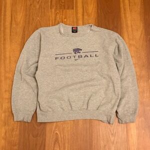 Vintage 90s Nike Kansas State Wildcats Football Gray Sweatshirt Size Medium
